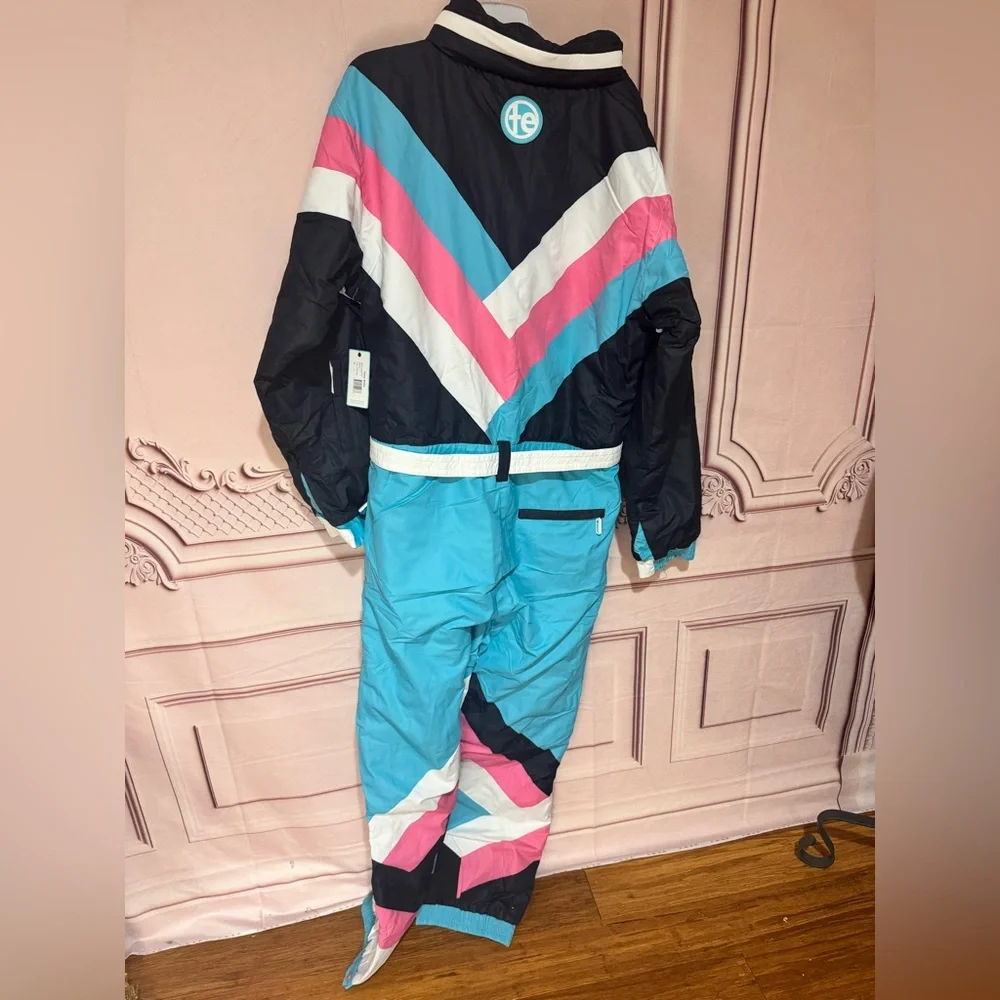 Tipsy Elves Mens XL Pastel Pro Snow Suit Retro Chevron Ski Snowboard Insulated - Picture 10 of 11